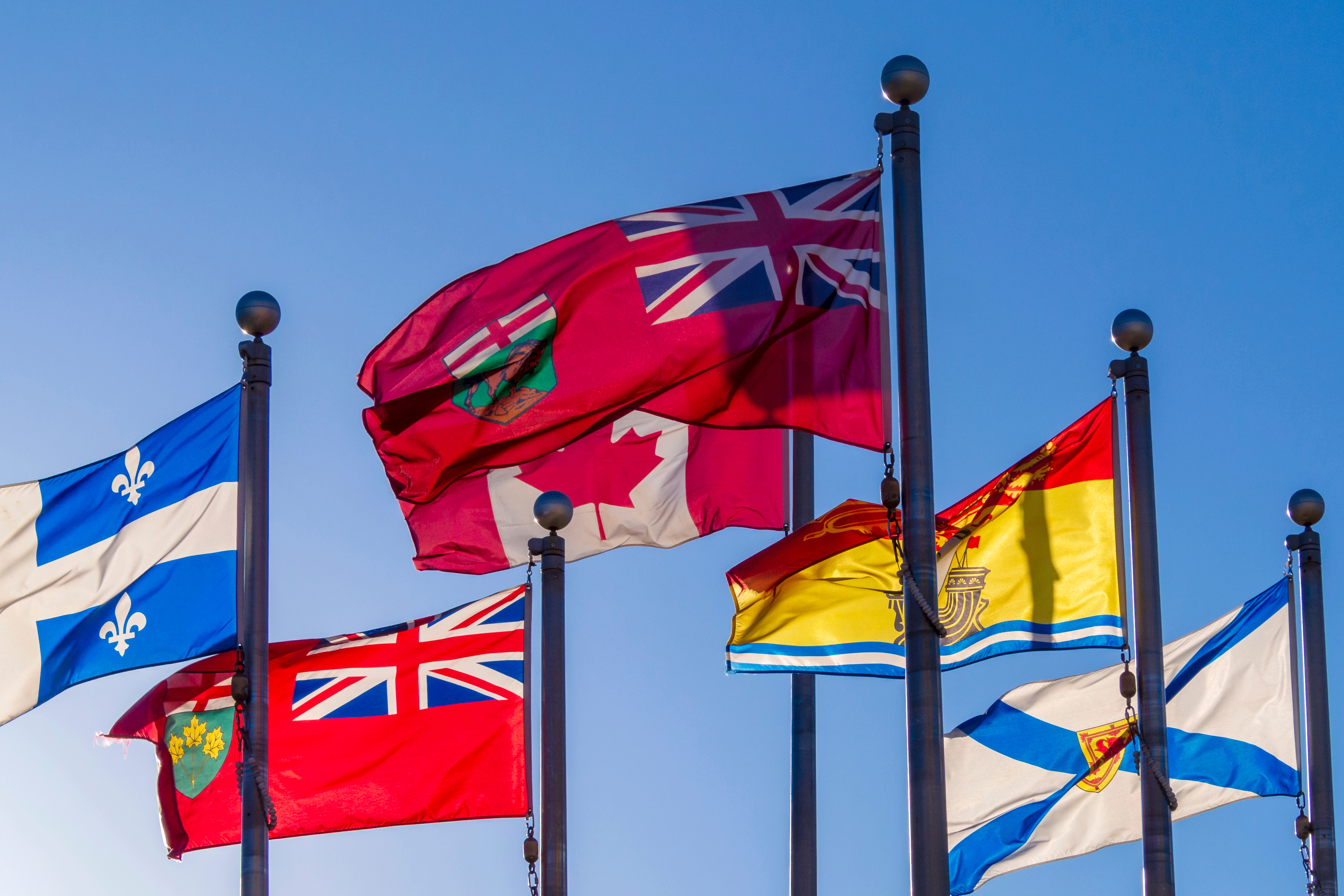 Flags of the provinces of Canada, a country open to immigration under the provincial PNP program