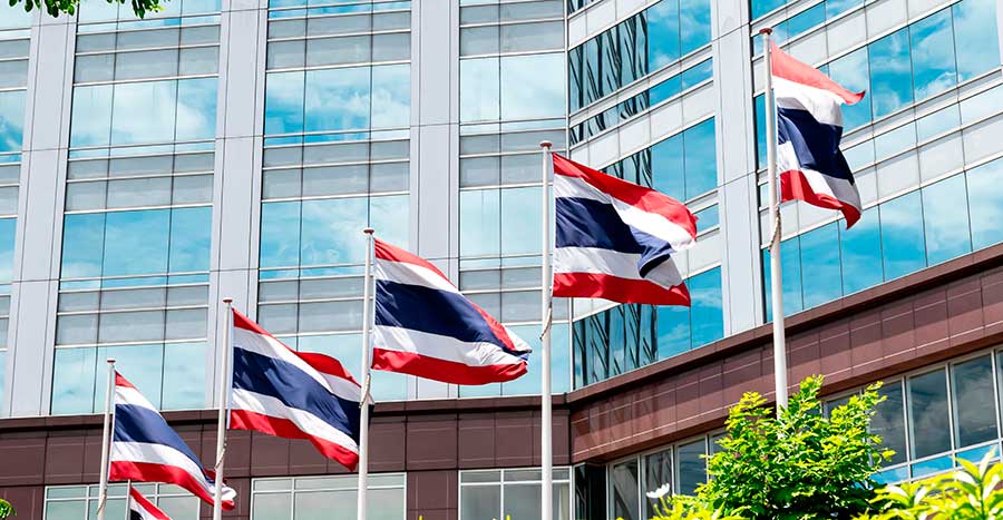 Flags symbolize Thai citizenship