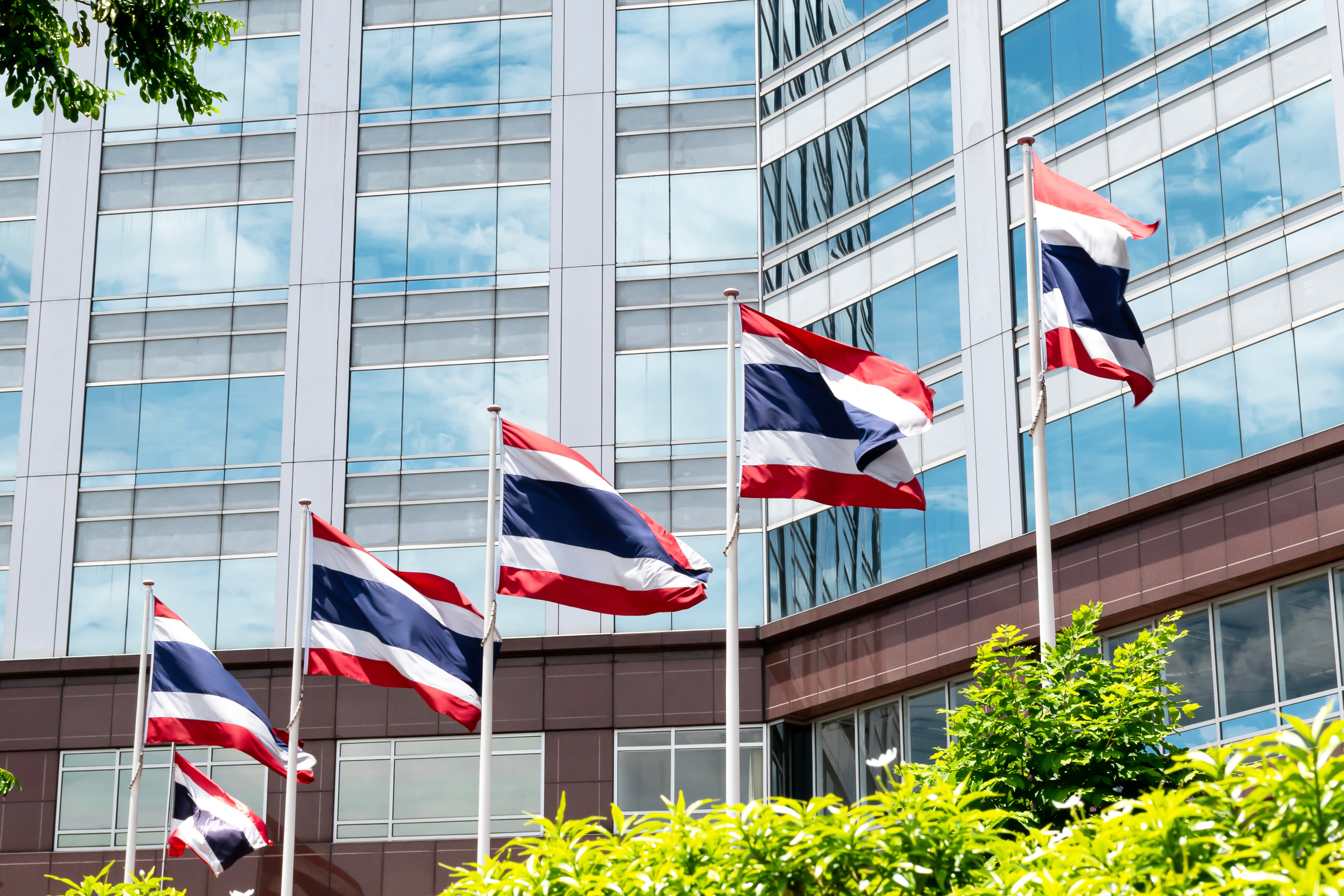 Flags symbolize Thai citizenship