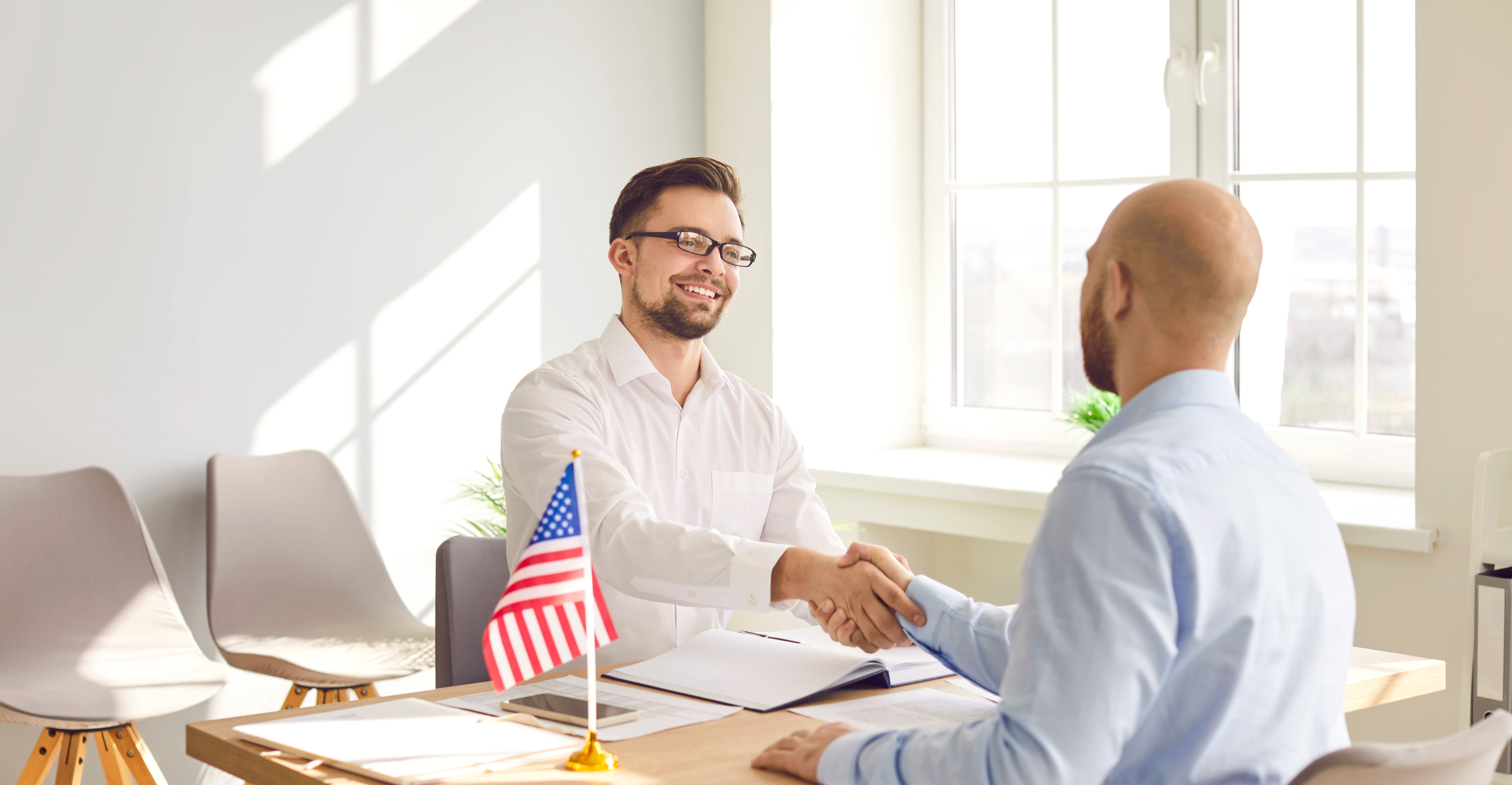 Meeting of entrepreneurs after immigrating to the US on a business visa