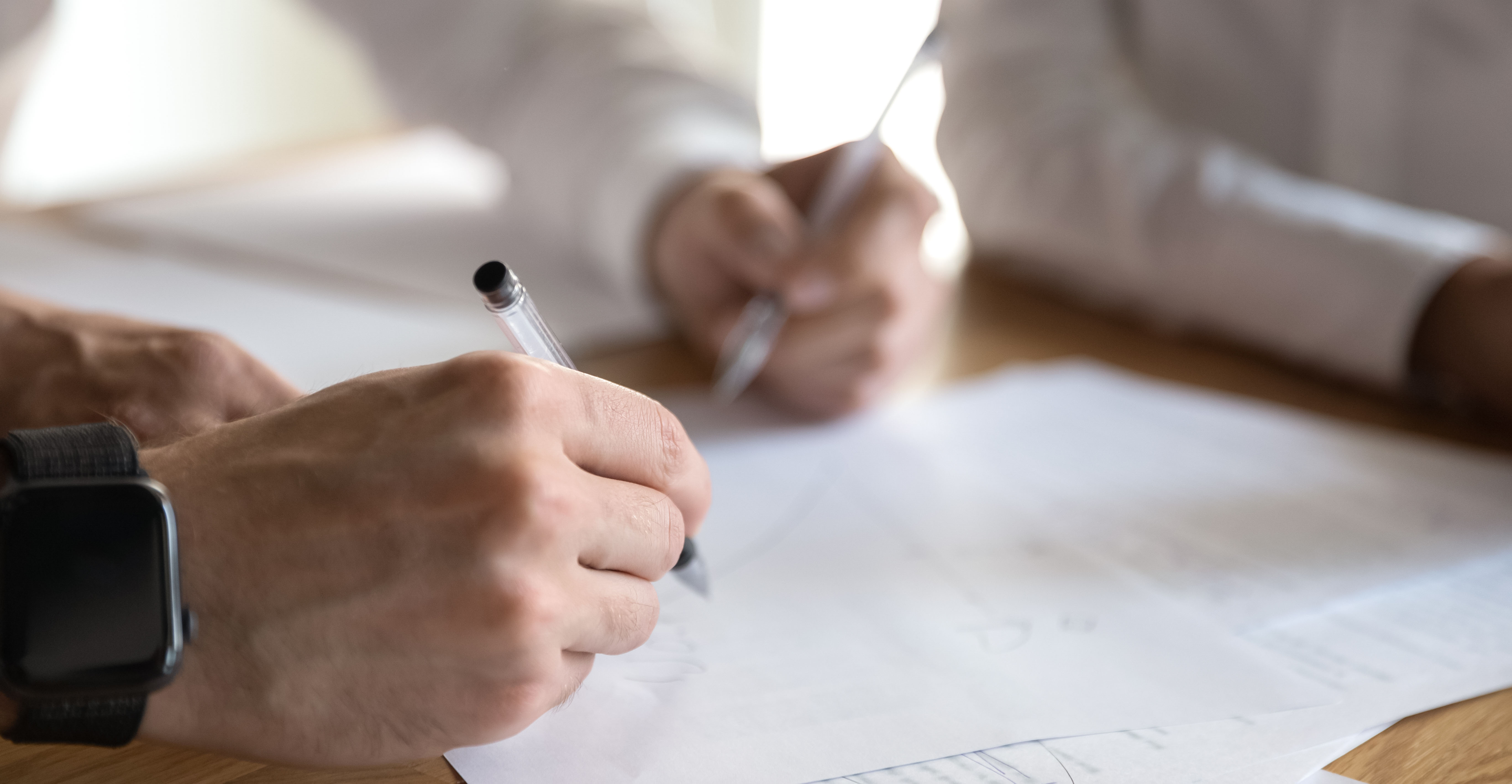 Signing documents for a golden visa
