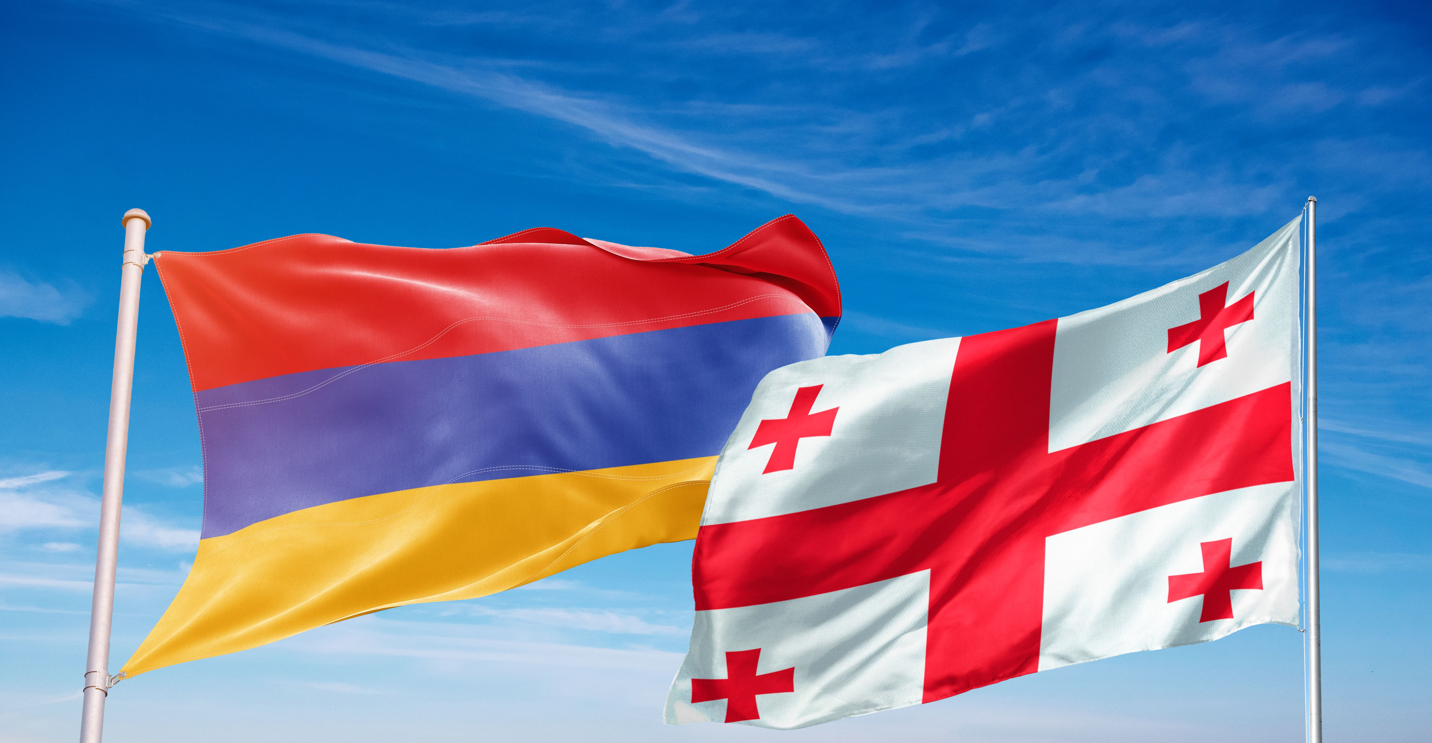 Flags of Armenia and Georgia