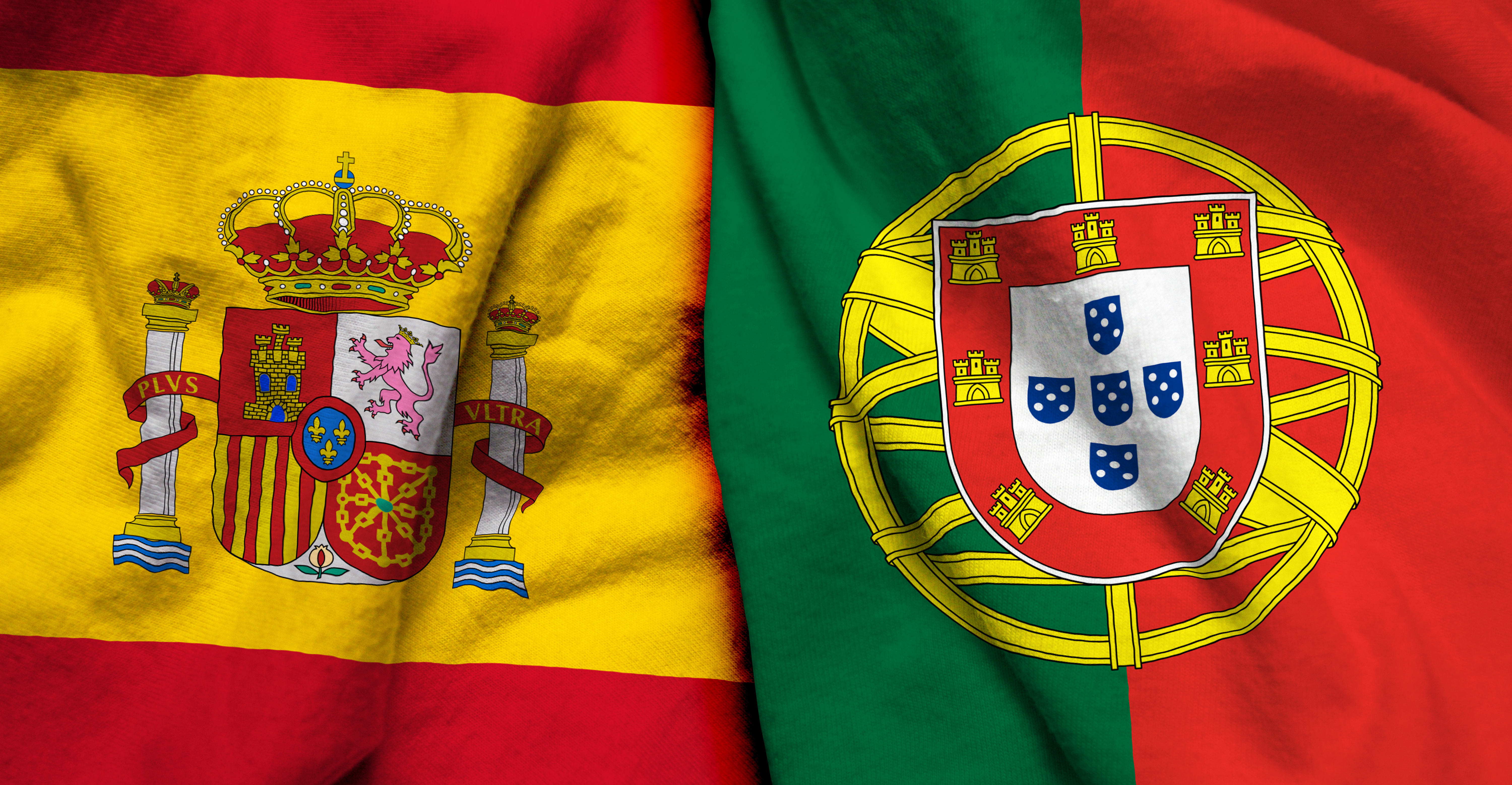 Spain and Portugal flags