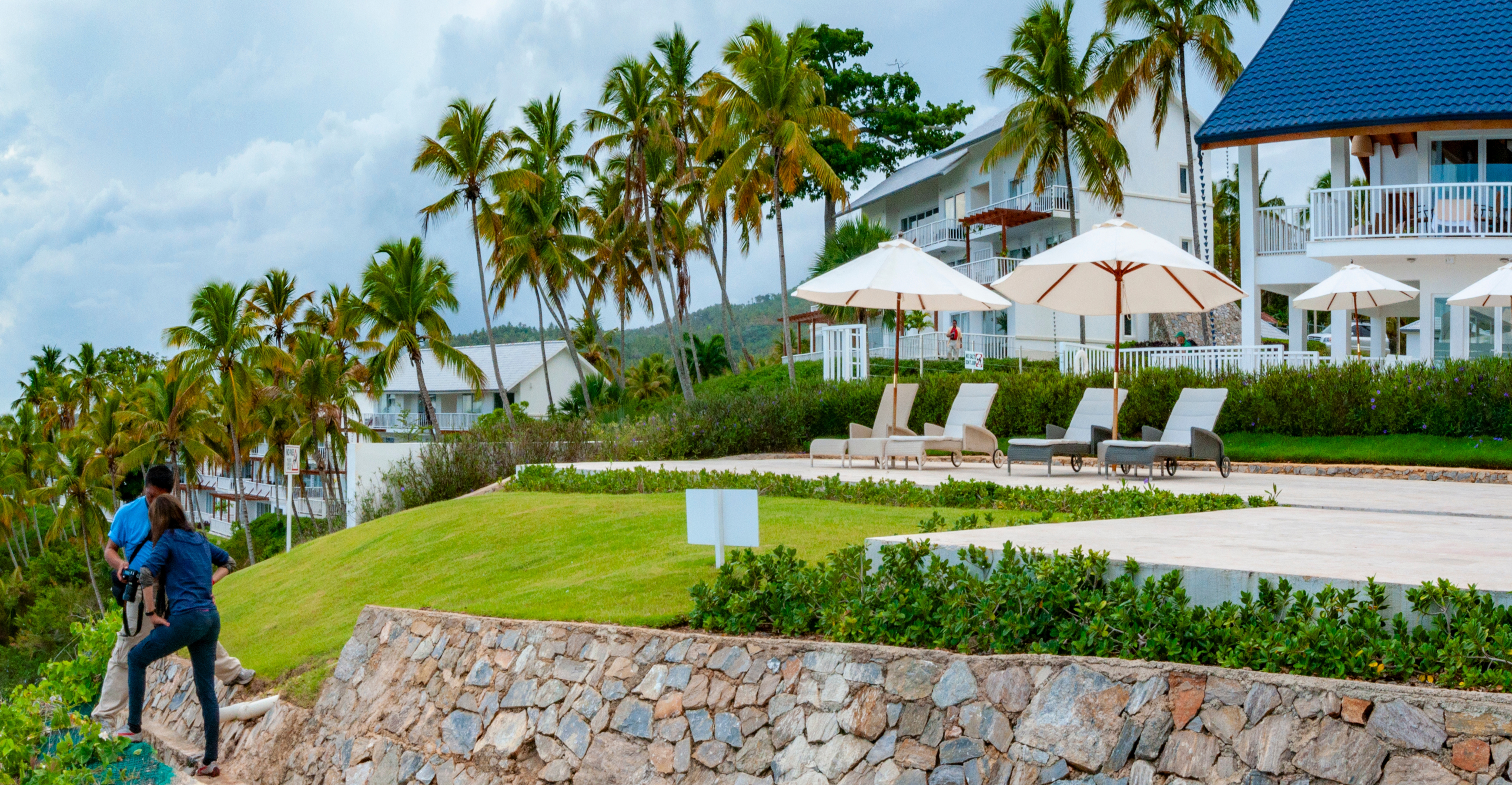 Элитная недвижимость на Доминике с пальмами и видом на океан — современные виллы и апартаменты на Карибах с зоной отдыха у бассейна